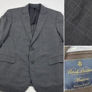 Brooks Brothers Madison BrooksCool Grey Glen Plaid Blazer Full CanvasMens 42R